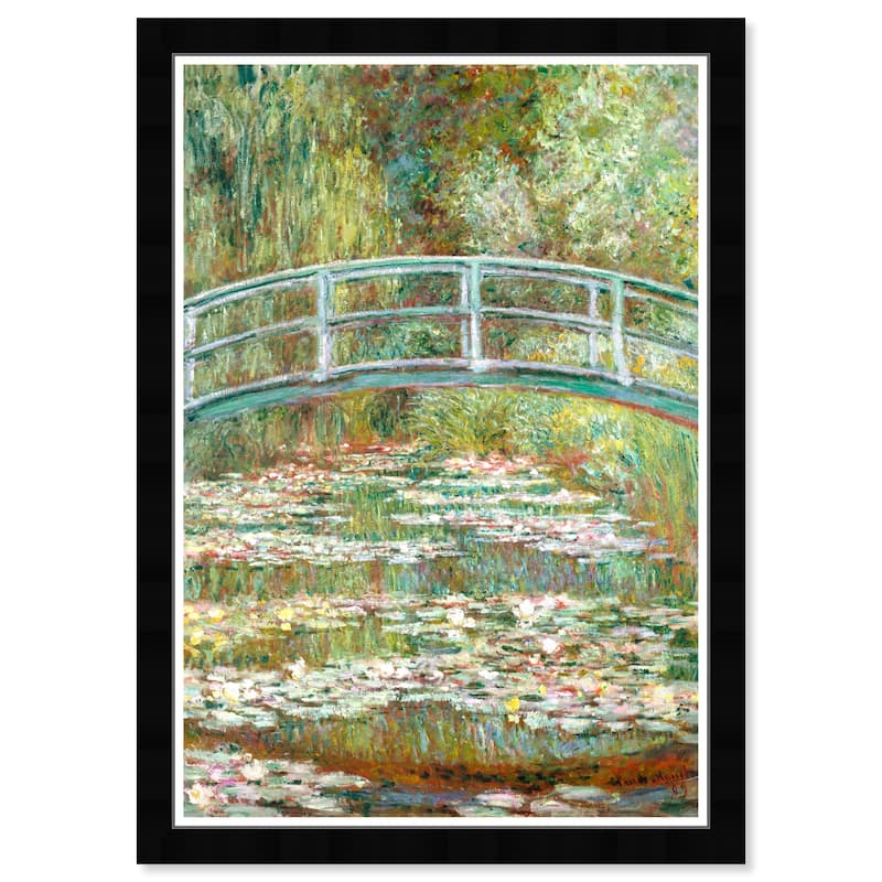 Wynwood Studio Prints Floral and Botanical Monet - Bridge Over a Pond of Water Lilies Traditional Wall Art Canvas Print