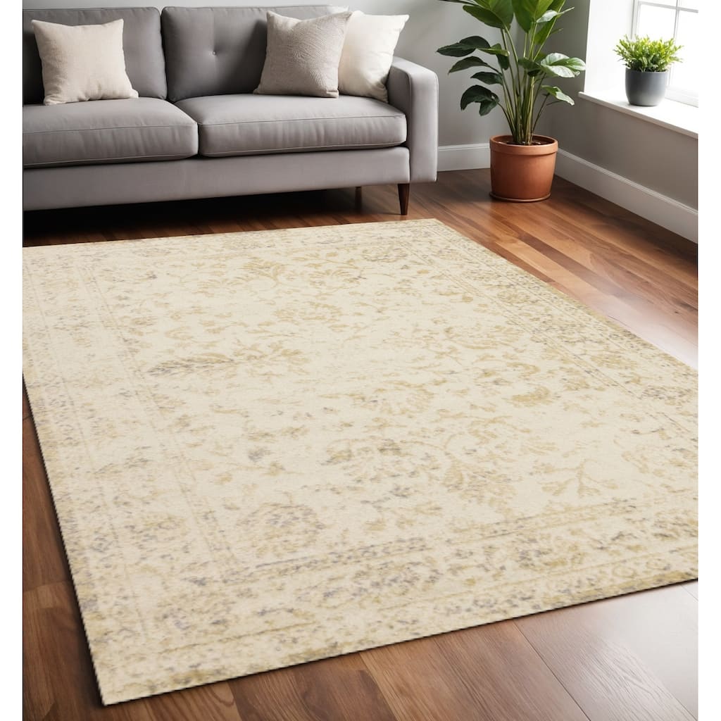 HomeRoots Abstract Modern Rectangle Area Rug - 5' X 8'
