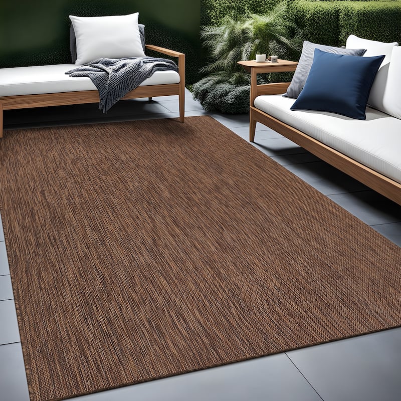 Aloha Washable Solid Indoor Outdoor Area Rug Patio Deck Living Room
