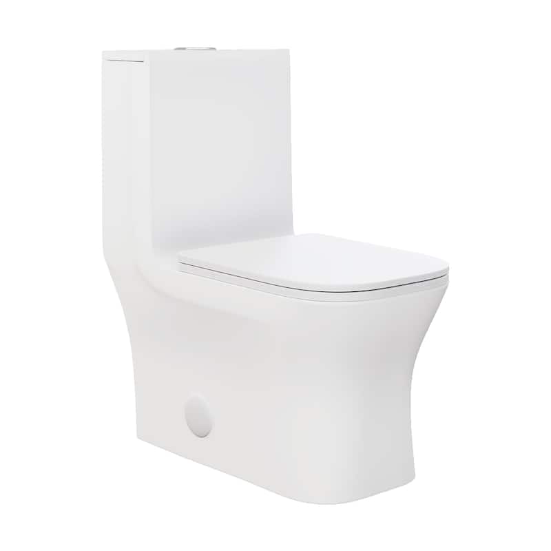 Concorde One Piece Square Toilet Dual Flush 1.1/1.6 Gpf In Matte White - 26.06" x 13.98" 29.21"
