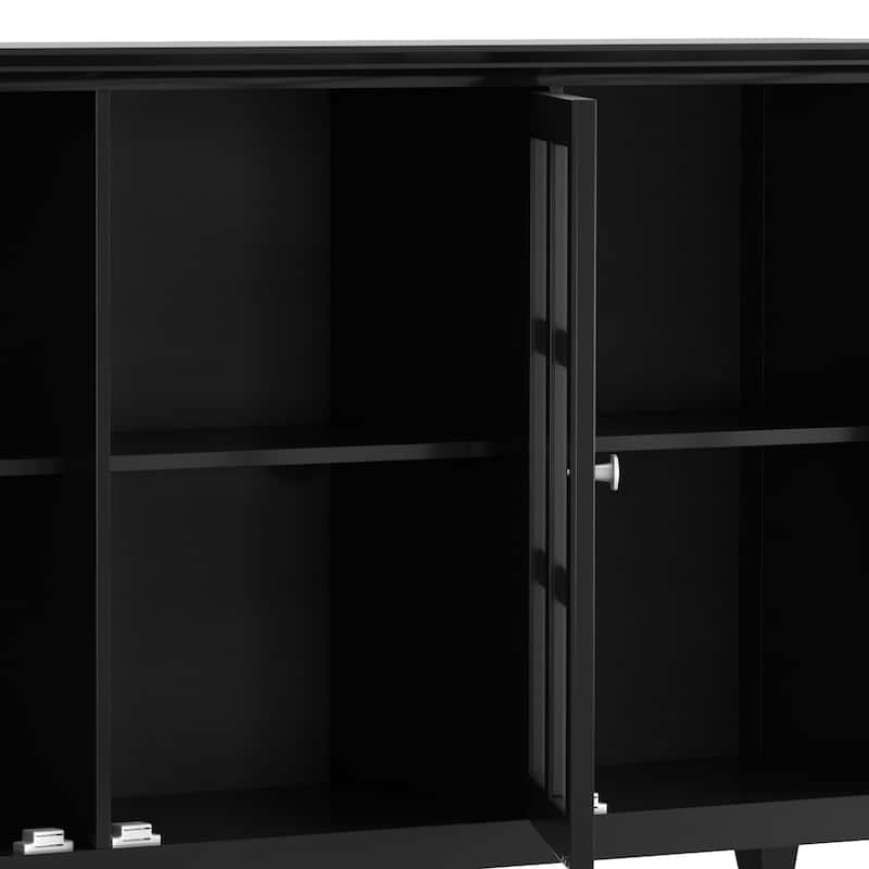 WYNDENHALL Normandy SOLID WOOD 62 inch Wide Transitional Wide Storage Cabinet - 62"w x 18"d x 34" h