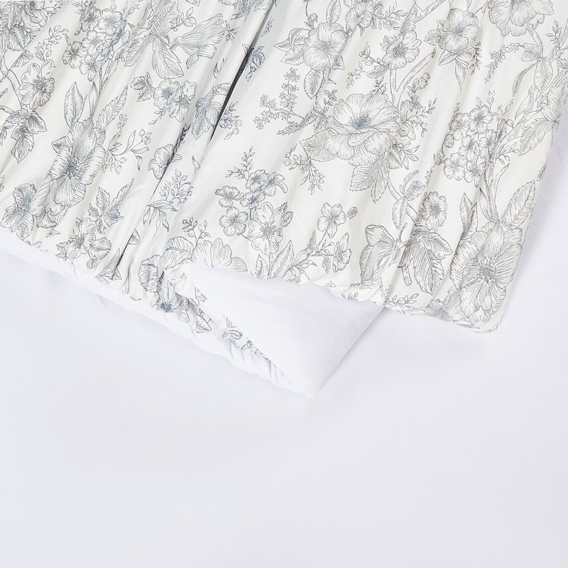 Floral Toile Ruched Textured Comforter Set