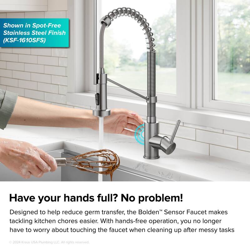 Kraus Bolden 2-Function 1-Handle Commercial Pulldown Kitchen Faucet