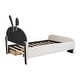 preview thumbnail 23 of 44, Velvet platform bed with stylized headboard