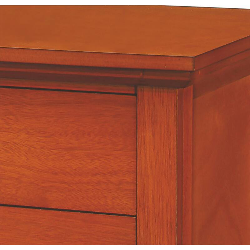 Oak Nightstand 26x24x18 with Three Spacious Drawers, Compact Bedside Table for Bedroom Storage and Warm Classic Finish Accent