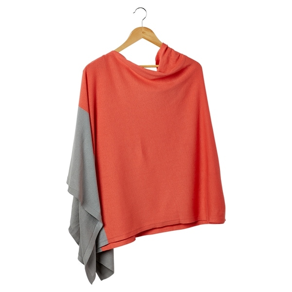Tickled Pink Aqua & Gray Colorblock Cotton Poncho. Opens flyout.