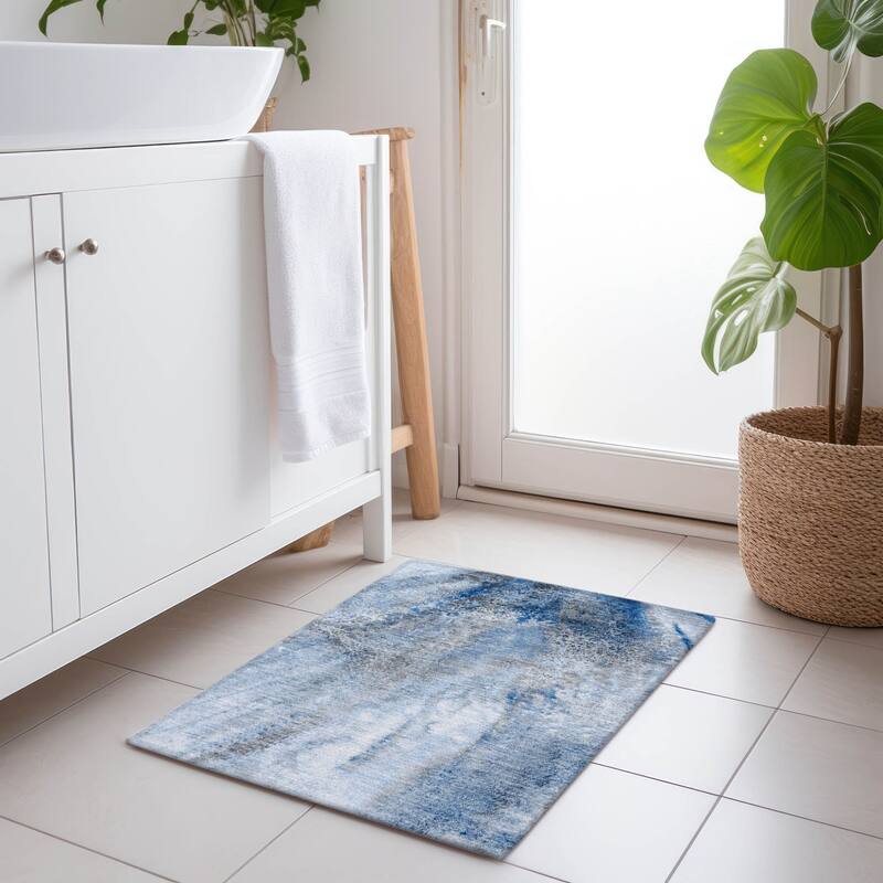 Bax Artistic Abstract Weather Resistant Current & Stylish Runner Outdoor Rug