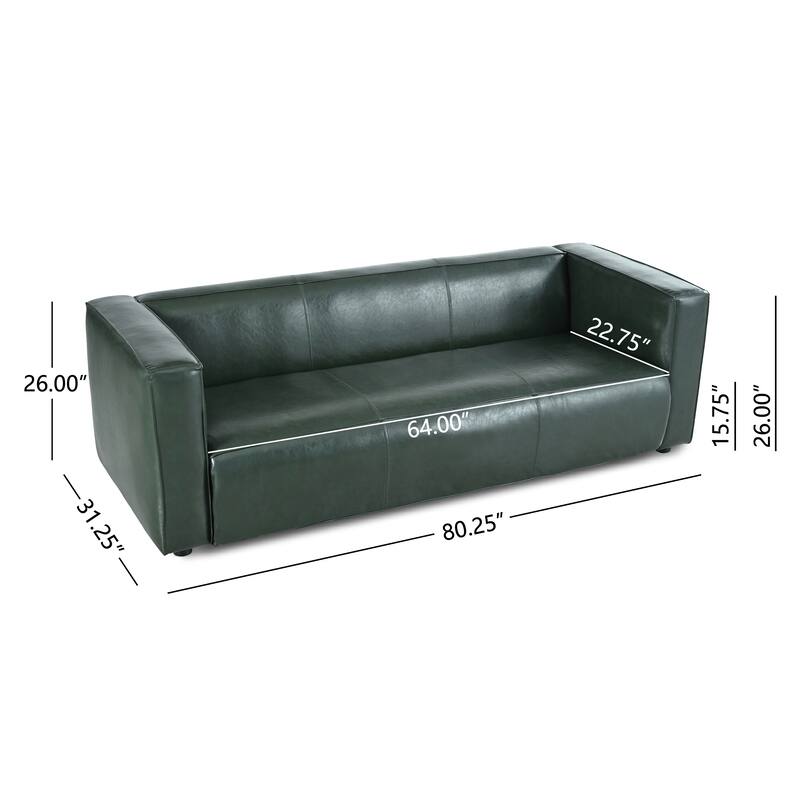 84.25" PU 3-Seater contemporary style Sofa with Birch Wood Legs for living room