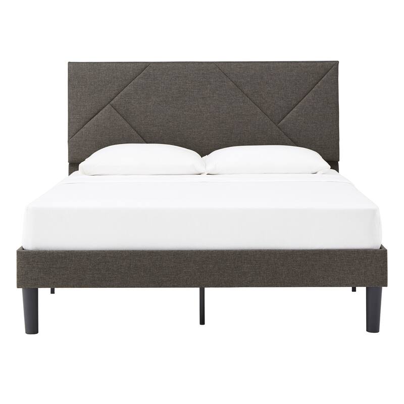 Allenspark Upholstered Platform Bed with Geometric Headboard by iNSPIRE Q Classic