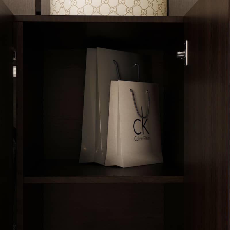 4 Door Wardrobe Large Storage Cabinet Armoire with Mirror and 2 Drawer