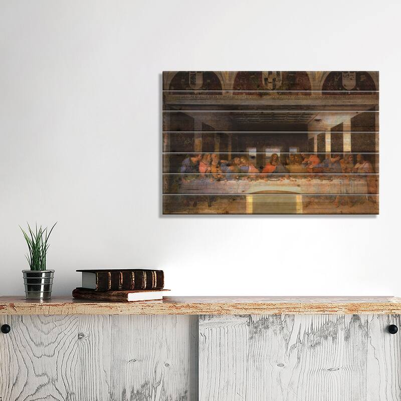 The Last Supper, 1495-1498 Print On Wood by Leonardo da Vinci - Multi-Color