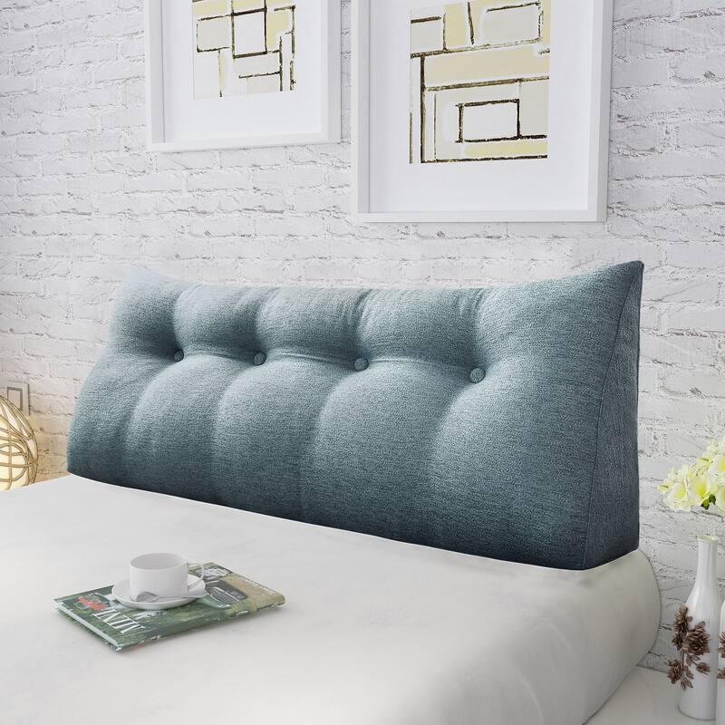 WOWMAX Bed Rest Wedge Reading Pillow Headboard Bolster Cushion Gray - Full