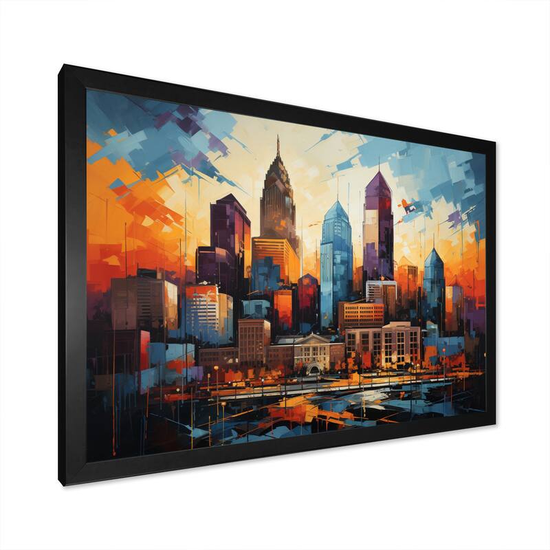 Designart "City Charlotte Collage IV" Charlotte Framed Canvas Prints