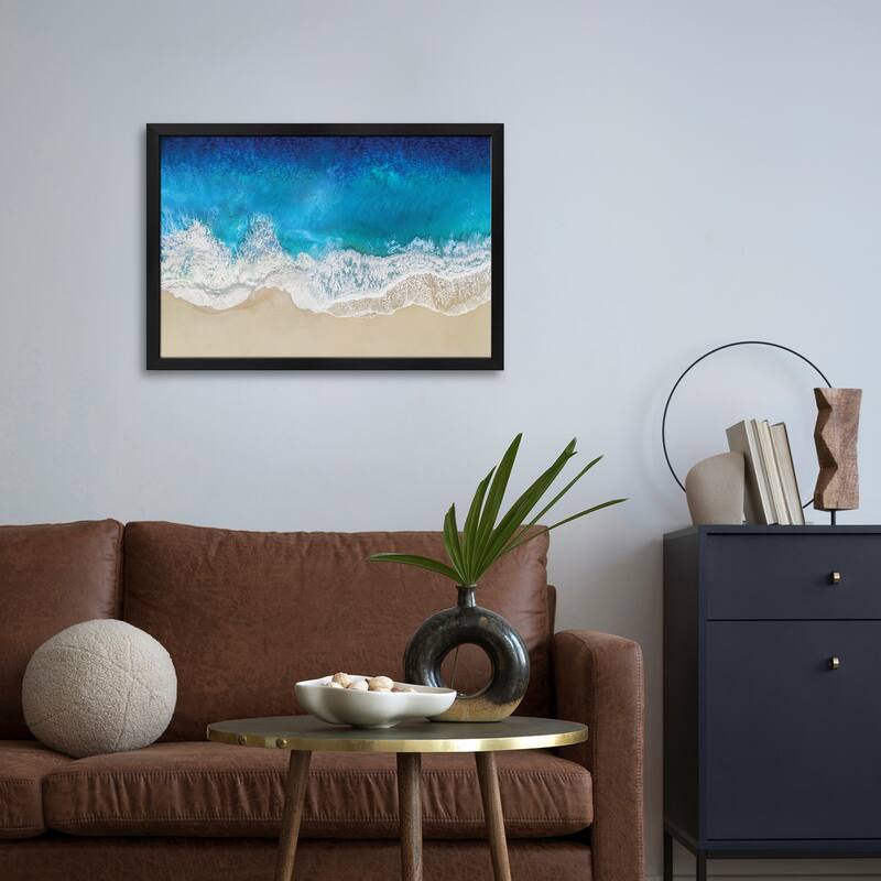 Aqua Ocean Waves From Above Premium Framed Poster by Maggie Olsen