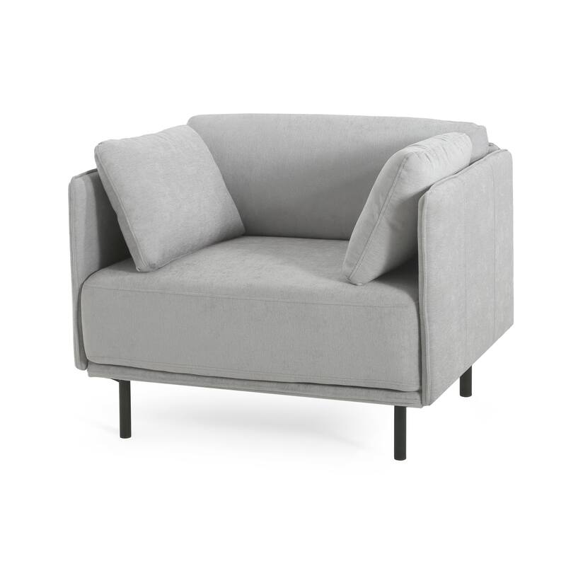 Grey 39.17" Accent Chair with Metal Legs