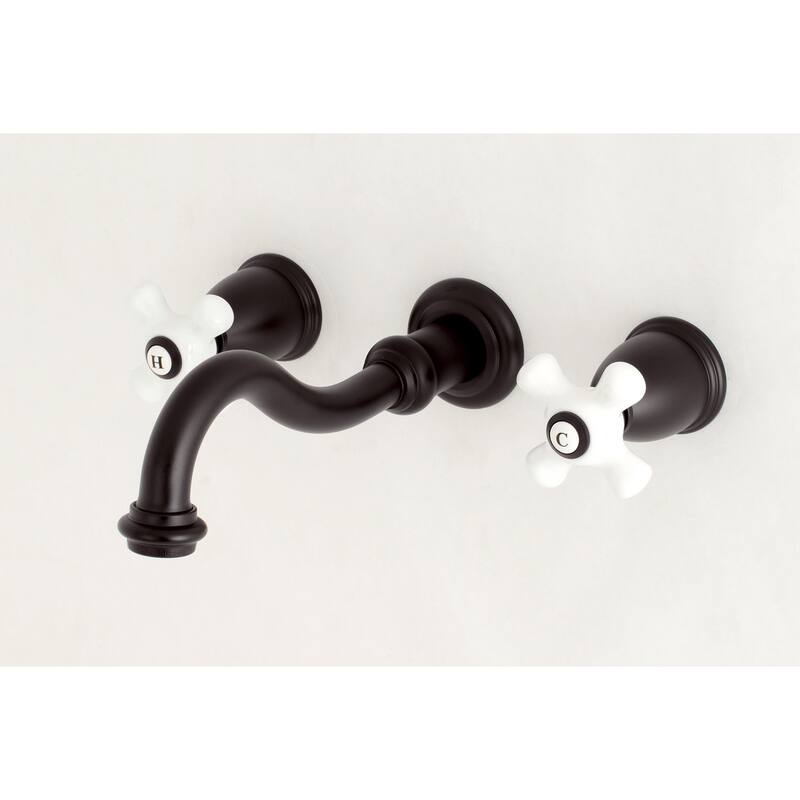 Vintage Two-Handle 3-Hole Wall Mount Bathroom Faucet - Oil Rubbed Bronze