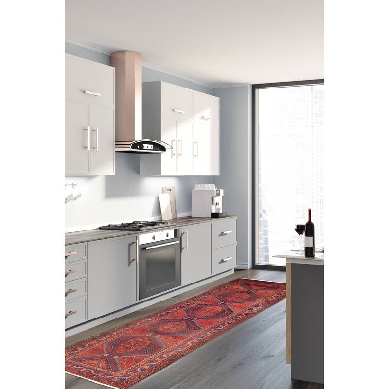 ECARPETGALLERY Hand-knotted Konya Anatolian Red Wool Rug - 3'6 x 12'0