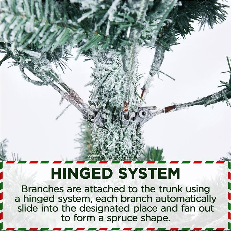 Yaheetech Snow Flocked Fir Pencil Christmas Tree Slim Artificial Tree