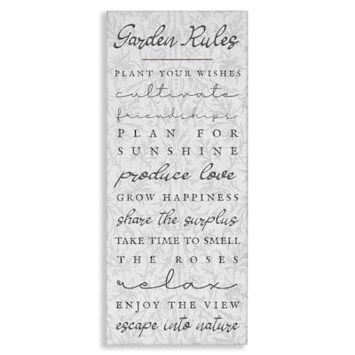 Stupell Garden Rules on Floral Pattern Canvas Wall Art Design By Lil' Rue