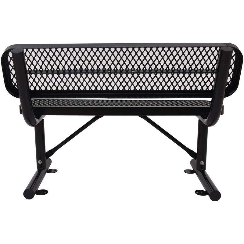 Outdoor Steel Bench With Backrest