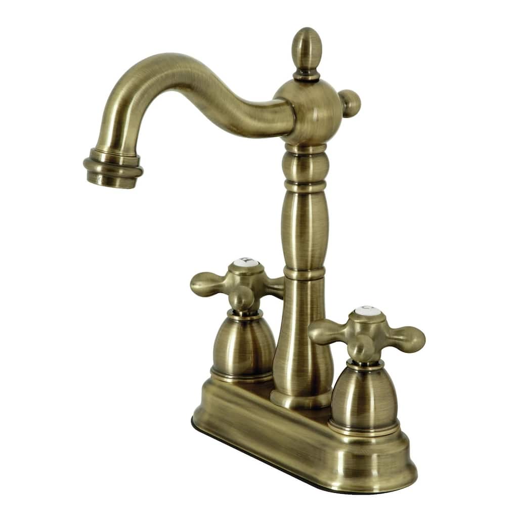 Kingston Brass Heritage Centerset Bar Faucet with Metal Cross Handles