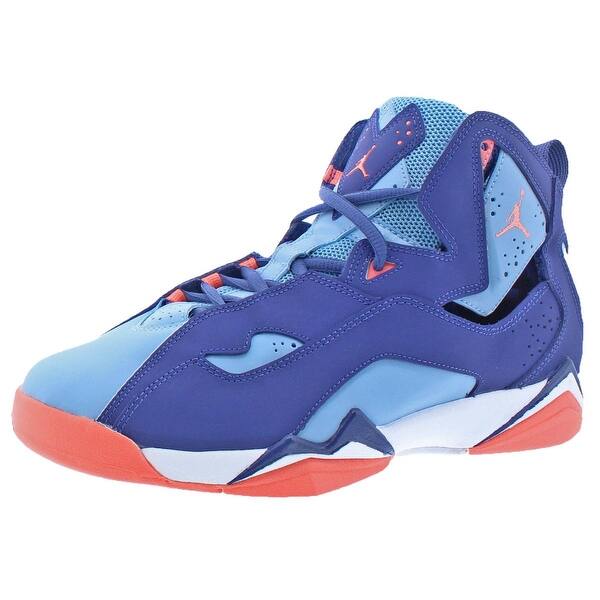Shop Jordan Girls True Flight Basketball Shoes Colorblock Fashion