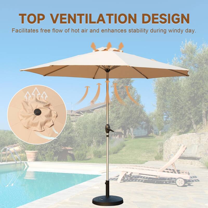 Patio Umbrella Outdoor Table Umbrella with Button Tilt Crank UV Protection and Waterproof, for Garden Patio Backyard, Pool