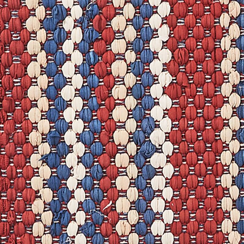 Park Designs Red and Blue Stripe Chindi Rag Rug 3 ft X 5 ft - 3'x5'