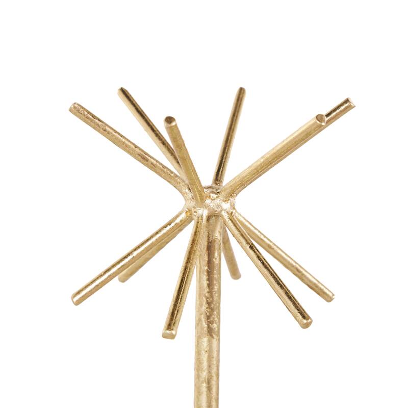 Gold Metal 12 Slot Jewelry Stand with White Base