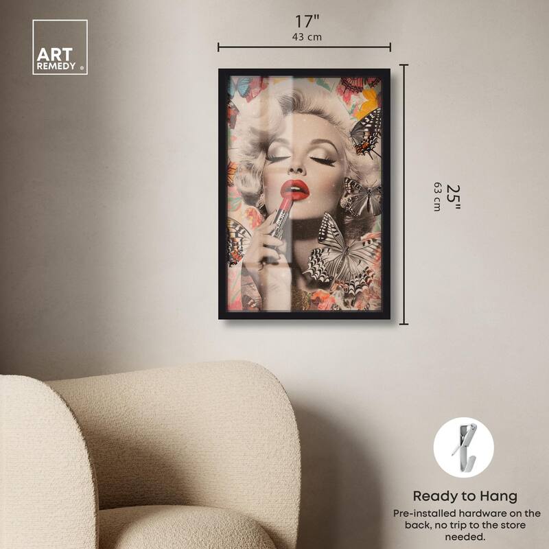 Iconic Lady Butterfly Collage Shadowbox by Art Remedy