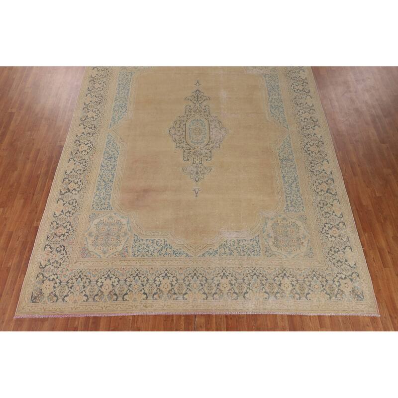 Kerman Persian Vintage Area Rug Hand-Knotted Wool Carpet - 9'10" x 13'3"