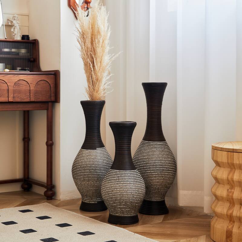 Desktop Vase, High Independent Flower Stand, Artificial Vine Vase, PVC Floor Vase, Home Decoration Flower Stand Set of 3