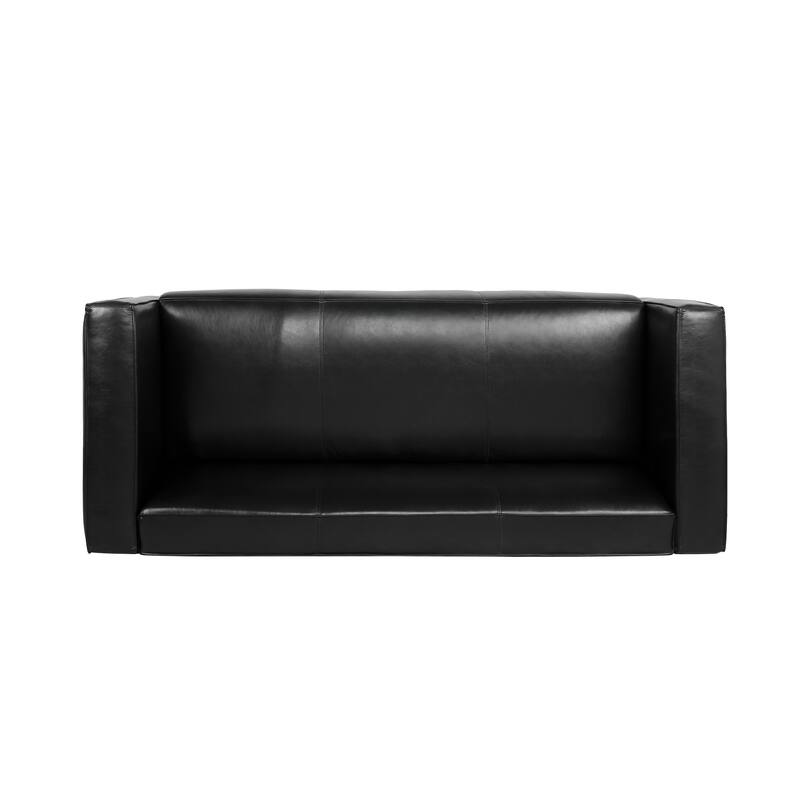 Goyette Faux Leather 3 Piece Club Chair and Sofa Set by Christopher Knight Home