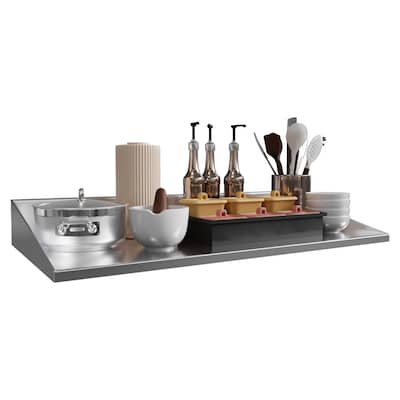 Moasis Wall-Mounted Stainless Steel Kitchen Storage Rack -36 x 12 Inches