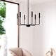 preview thumbnail 7 of 9, Beldon 6 Light Black Contemporary Chandelier Candelabra - 26-in W x 23.75-in H x 26-in D