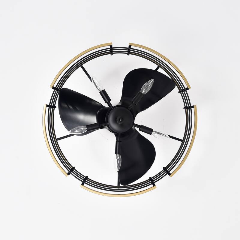 Veit 24 Inch Matte Gold Cage Design Fandelier - N/A