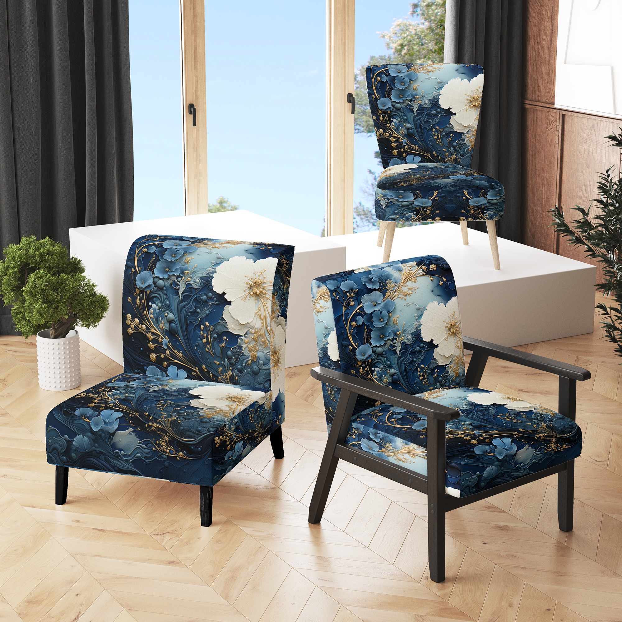 Contemporary accent chairs with shop arms