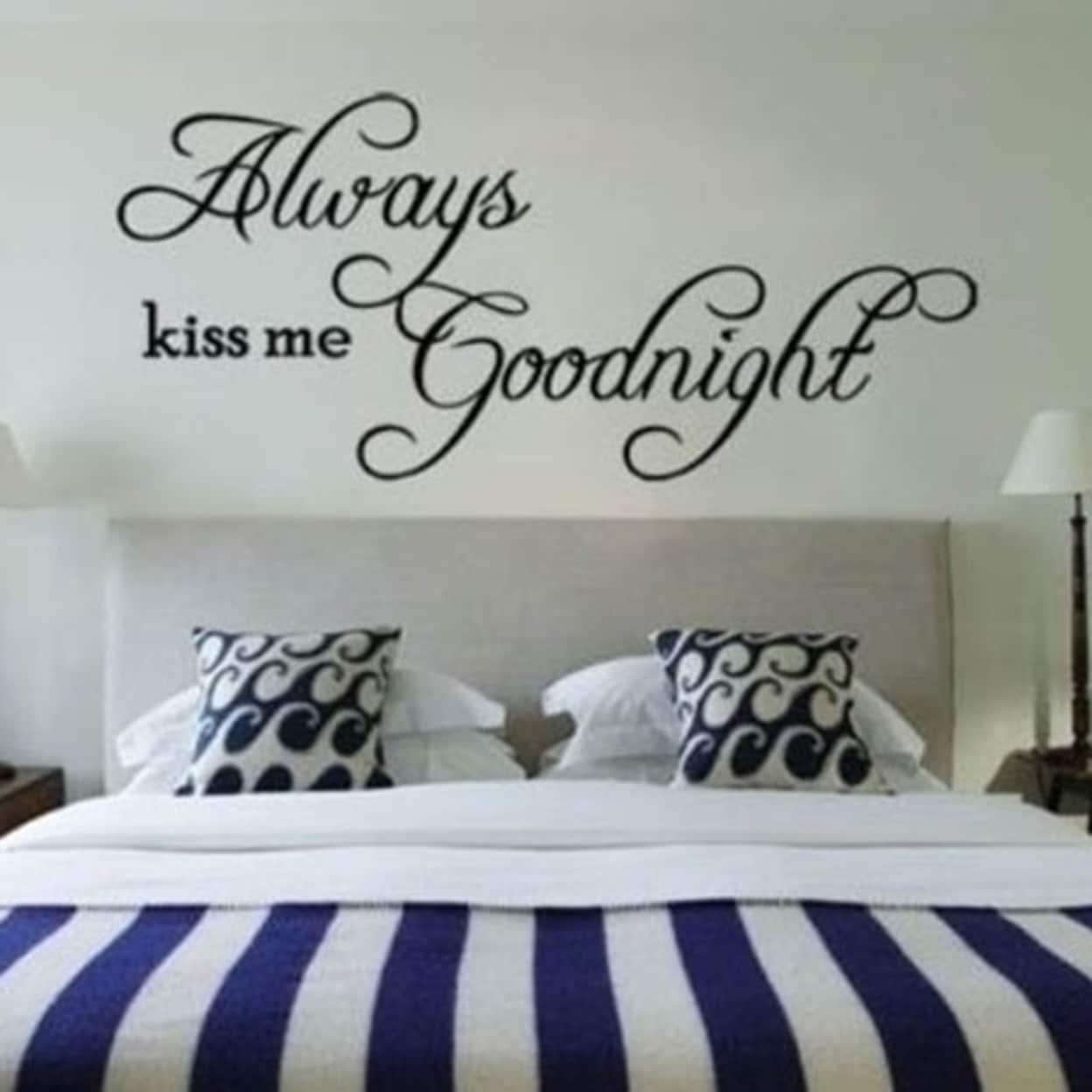 Shop Always Kiss Me Goodnight Quote Removable Diy Wall Sticker