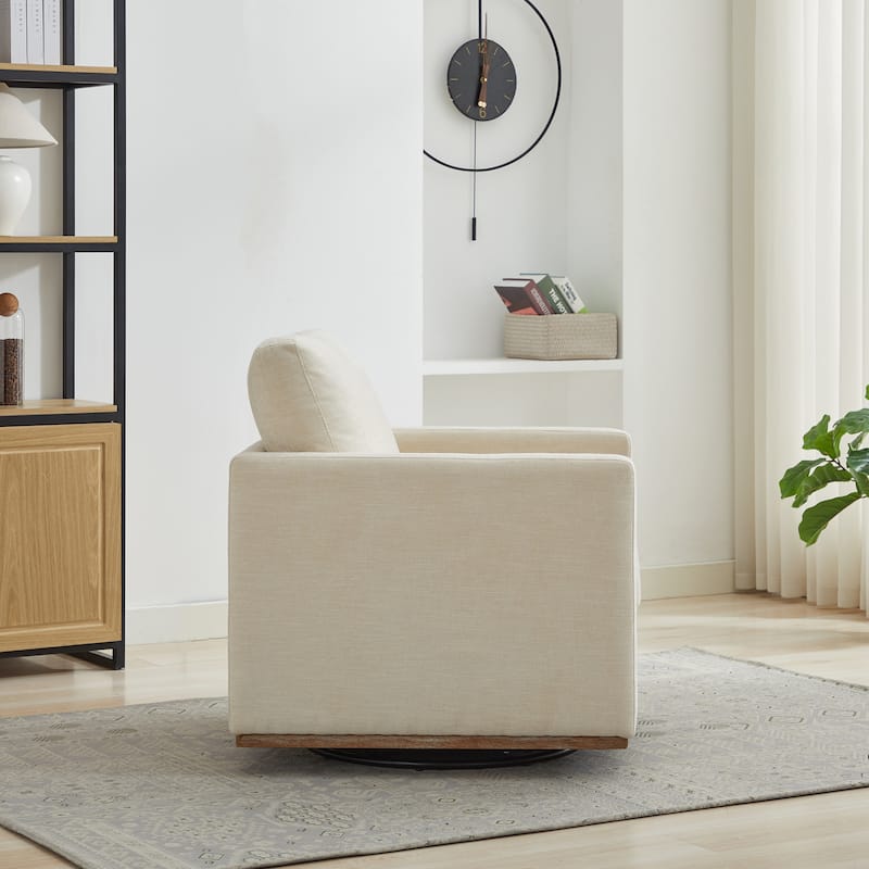 30.7"W Square Upholstered Swivel Accent Chair and Comfy Accent Single Sofa Chair, 360 Degree Club Chair, Lounge Armchair