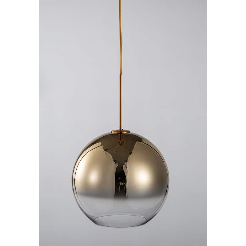 1-Light Gold Single Pendant With A Bronze Ombre Glass Shade