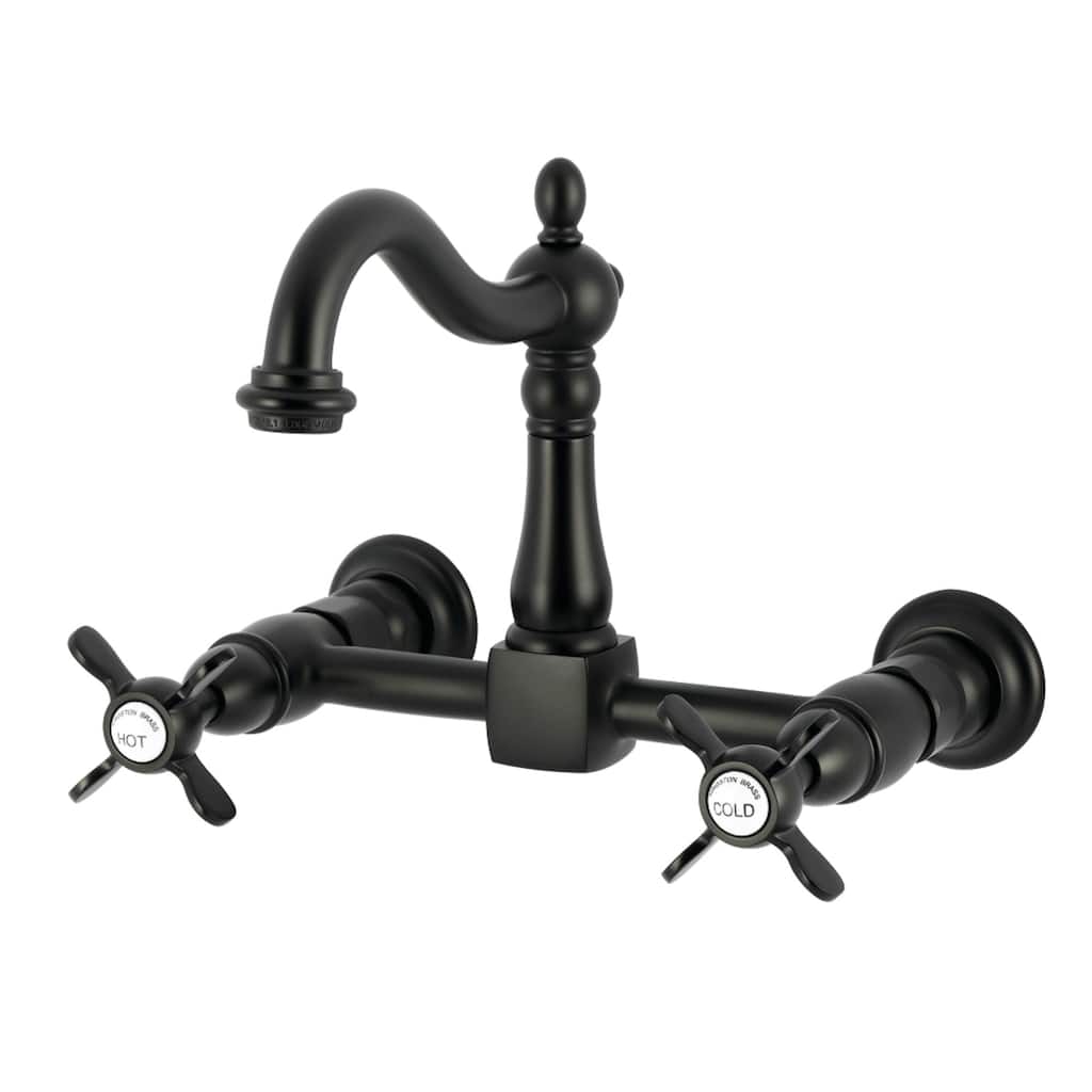 Kingston Brass Essex Double-Handle Wall-Mount Pre-Rinse Bridge Kitchen Faucet