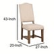 preview thumbnail 5 of 4, Fabric Upholstered Solid Wood Side Chair, Pack of Two, Beige and Brown