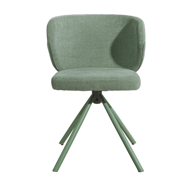 Art Leon Swivel Upholstered Dining Chair with Metal Base - Green Fabric