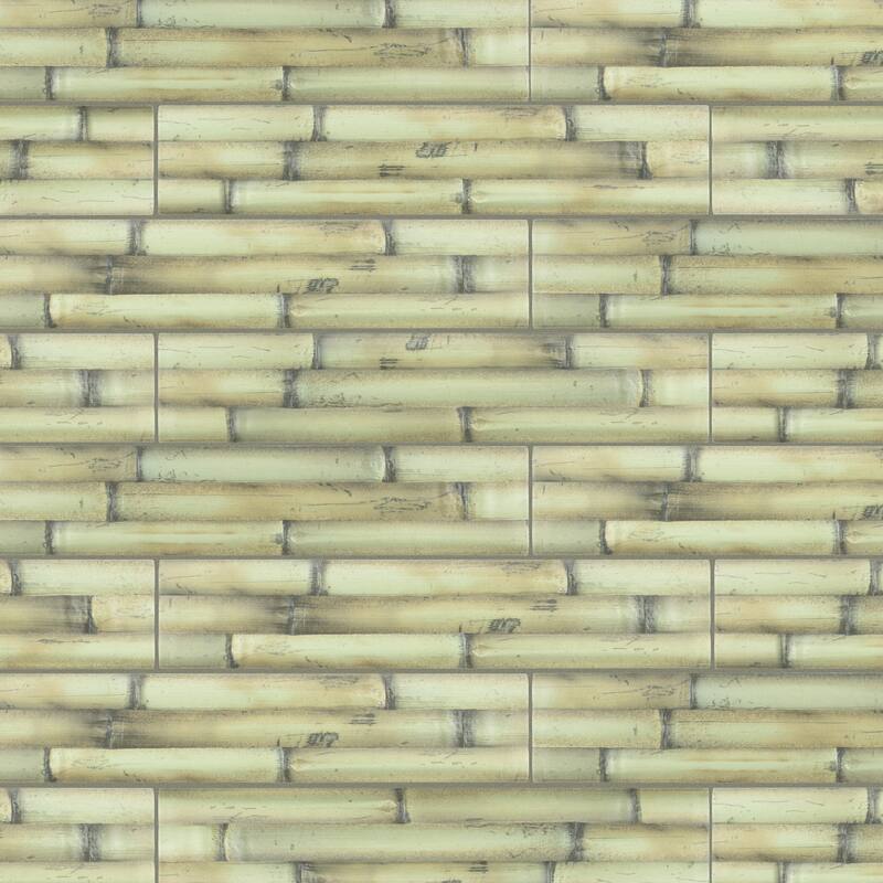 Merola Tile Bamboo Albufera Verde 4" x 19-3/4" Fluted Ceramic Wall Tile - Sample swatch