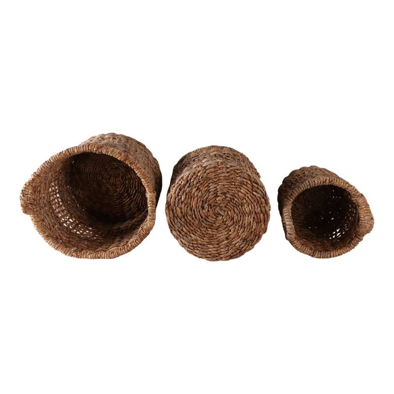 Woven Storage Basket Nesting Design (Set of 3) - 17", 18", 20" Tan - 17.25" x 17.25" x 19.75"