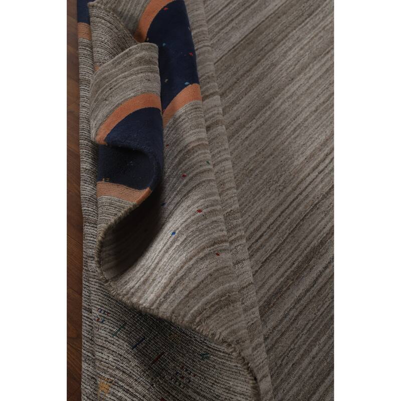 Hand Knotted Oriental 100% Wool Carpet Tribal Tribal Greys & Charcoal Gabbeh Area Rug - 10' 1'' X 8' 5''