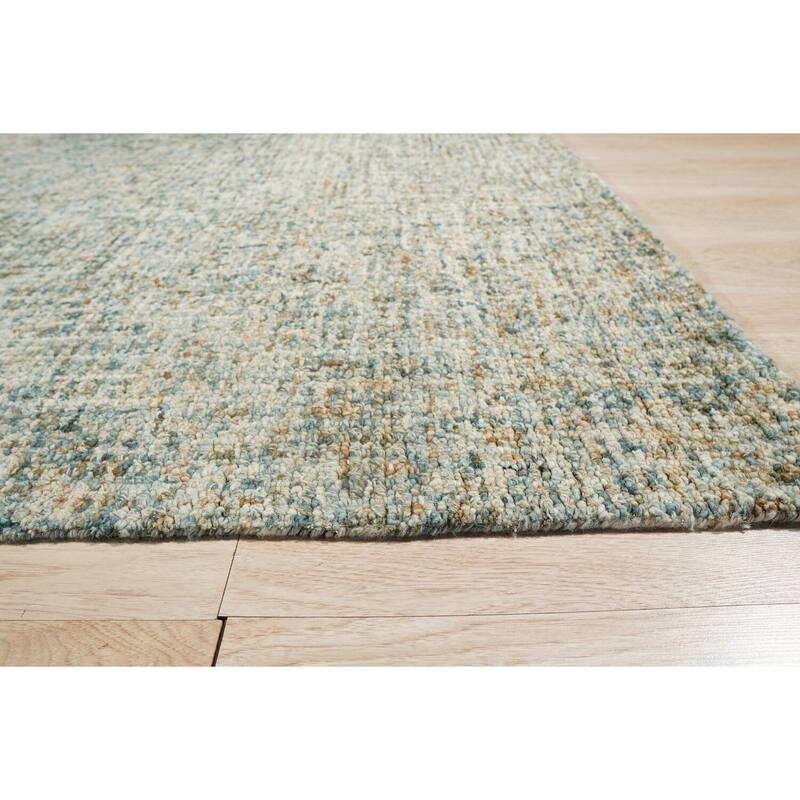 Hand-Tufted Wool Modern Tufted Loop Rug, 5' x 8', Dark Blue Area Rug, Soft Handcrafted Design for Home Decor - L