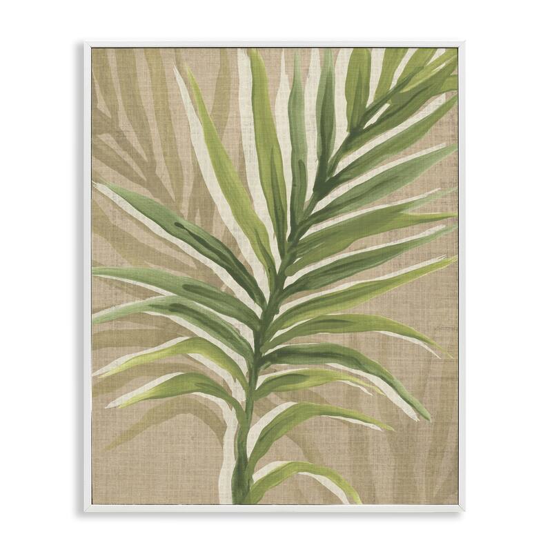 Stupell Rustic Palm Plant Framed Giclee Art Design By June Erica Vess - 16 x 20 - White