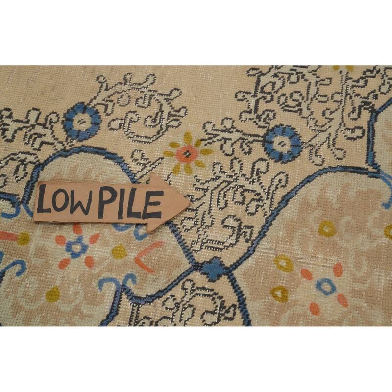 Hand Knotted Oriental 100% Wool Carpet Traditional Floral Beige & Ivories Tabriz Area Rug - 12' 3'' X 9' 10''