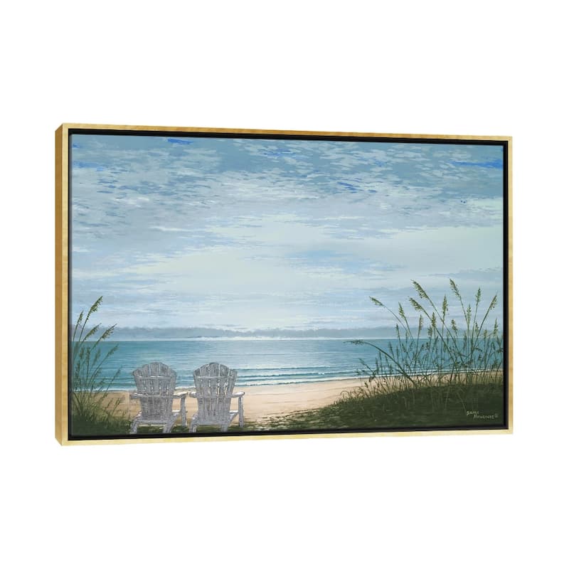 iCanvas "Beach Chairs" by Bruce Nawrocke Framed Canvas Print - Gold - 18x26